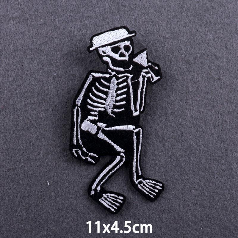 Flaschenpost Aufnäher Aufbügler Aufkleber Auf Kleidung Punk Totenkopf Bestickte Aufnäher Für Kleidung Hippie Aufnäher Für Kleidung DIY Klettverschluss