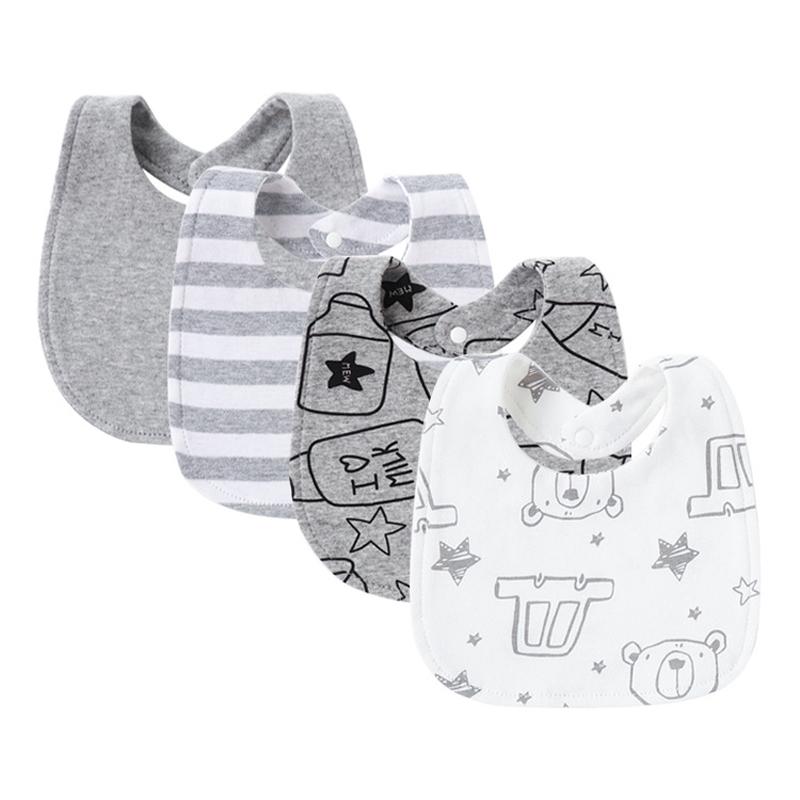 4Pcs Baby Bibs Burp Clothes Cartoon Newborn Saliva Towels for Girls Boys Cotton Kids Apron Infant Accessories Toddler Bibs Set