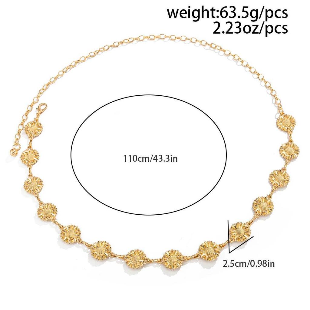 Ingemark Boho Gold Color Flower Belly Waist Chain Women Summer Beach Bikini Adjustable Belt Chain Body New Jewelry Accessories
