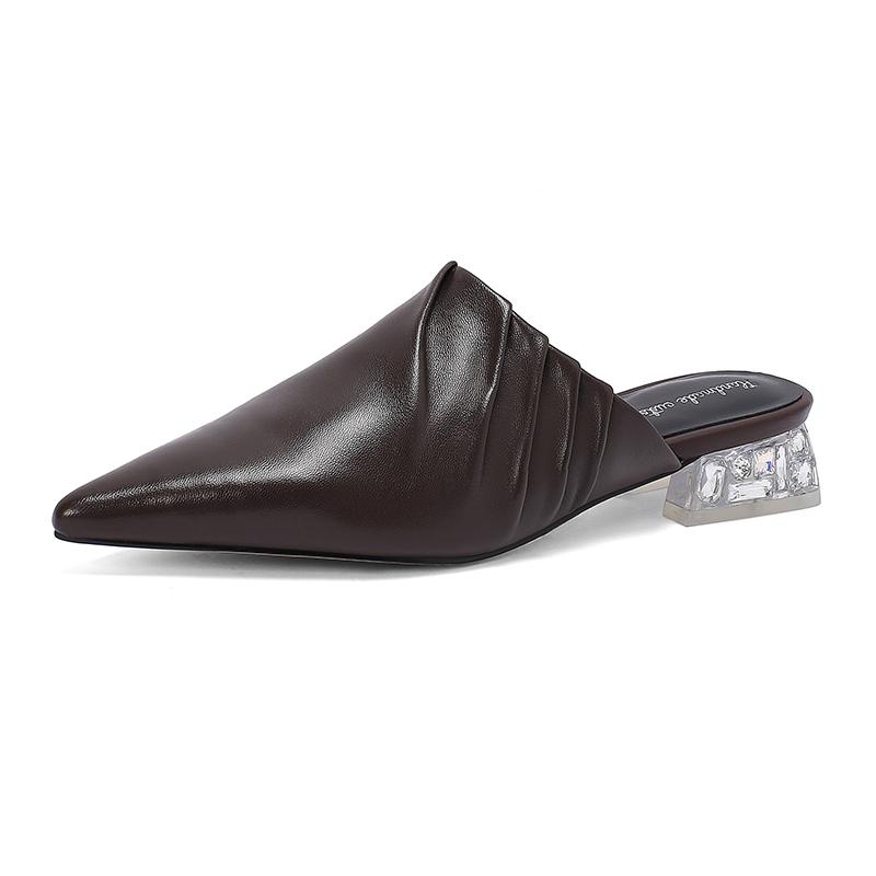 Fashion 2025 New Baotou Half Slippers Female Summer Wear Muller Shoes Sandals Woman Shoes High Heels Sexy Shoes for Women Sandals