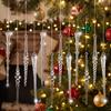 New 5" Acrylic Icicle Pendant Set - 12 Transparent Christmas Tree Ornaments