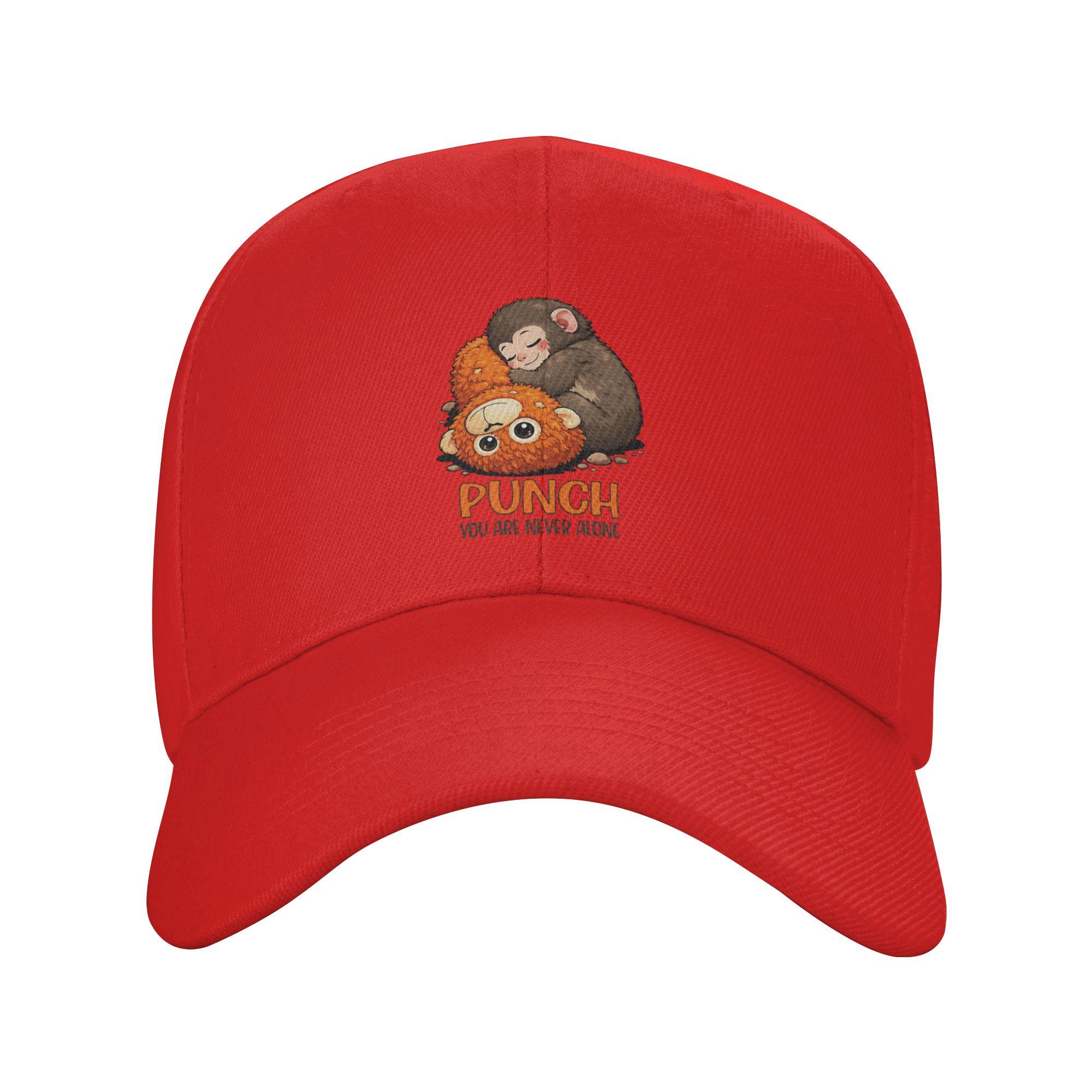 Monkey Punch You Are Never Alone Baseball Cap Stylish Female Male Trucker Hat Design Tennis Skate Baseball Caps Birthday Gift One Size