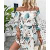 Robe d'été sexy plissée pour femme, imprimée, décontractée, longueur moyenne