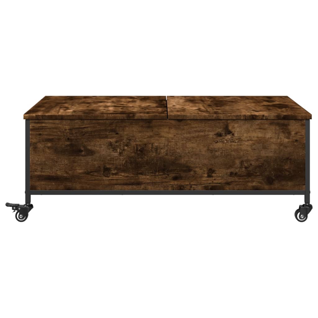 Vidaxl Tavolino da caffè su ruote, Rovere affumicato, 91x55x34 cm