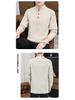 Men's Retro Half-High Collar Knit Sweater - Youthful College Style, Woolen Base Layer for Autumn/Winter