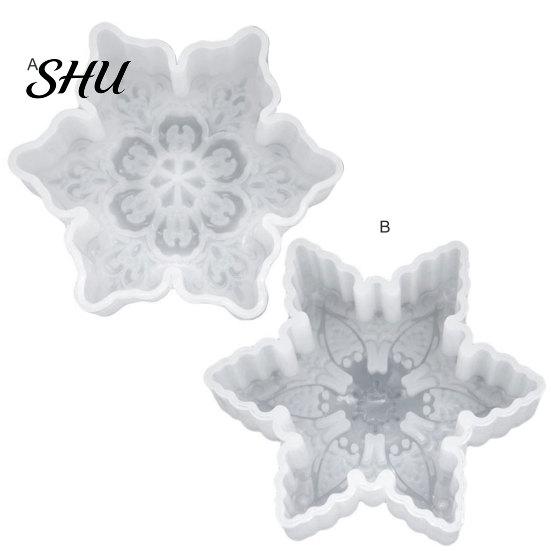 Epoxy Mold Soap Easy Demoulding Heat-Resistant Non-stick Mirrored DIY Silicone Christmas Snowflake Candle for Home Drip