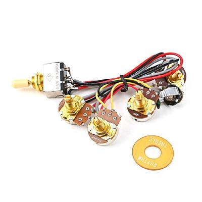 3 Way Toggle Switch 2 Volume 2 Tone 250K Potentiometer Jack Kit for Bass Guitars