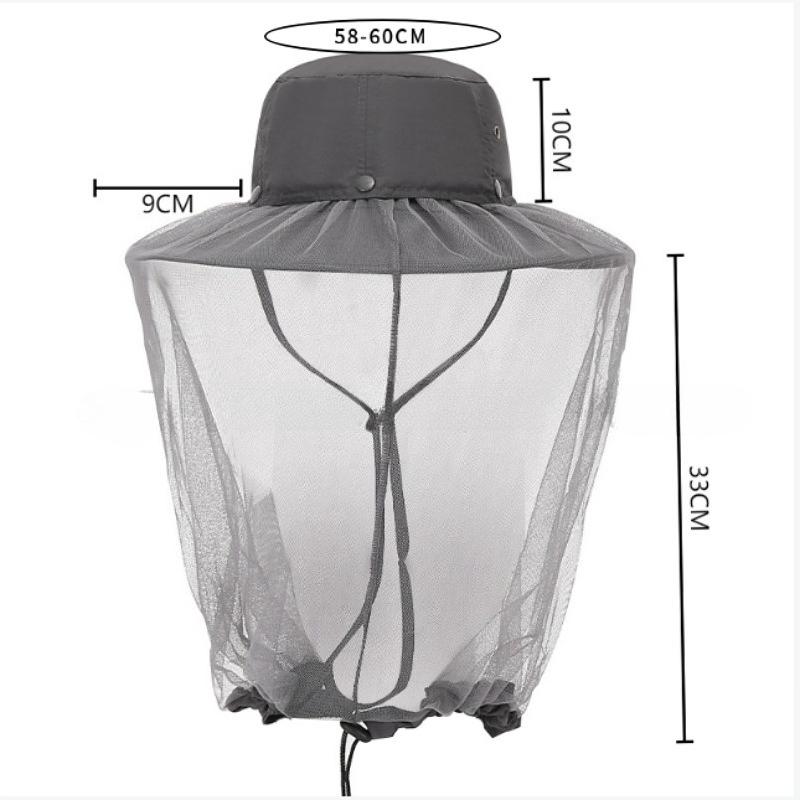 Mosquito and Insect Proof Beekeeping Mesh Fisherman Hat Foldable Bucket Hat UV Protection Summer Beach Sun Hat
