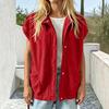 Women's Casual Sleeve Button-Up Loose Fit Jacket with Pockets for Everyday Wear