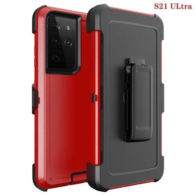3 IN 1 Heavy Duty Armor Shockproof + Belt Clip Case For Samsung Galaxy S24 S22 S21 S20 S23 ULTRA S10 Note 20 Cover For Iphone 15 14 13 12 11 Pro Max