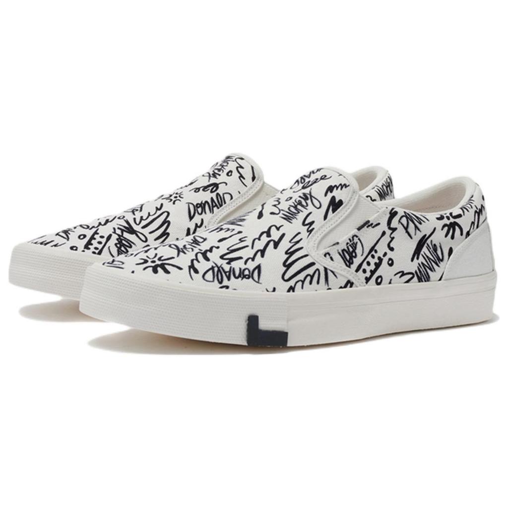 Li Ning Disney X Collaboration Casual Fashion Low-Top Sneakers Unisex Sneakers Black White AGCS269-1
