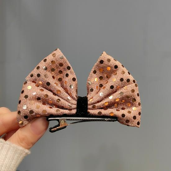 Red & Gray Autumn/Winter Large Bow Hair Tie for Women