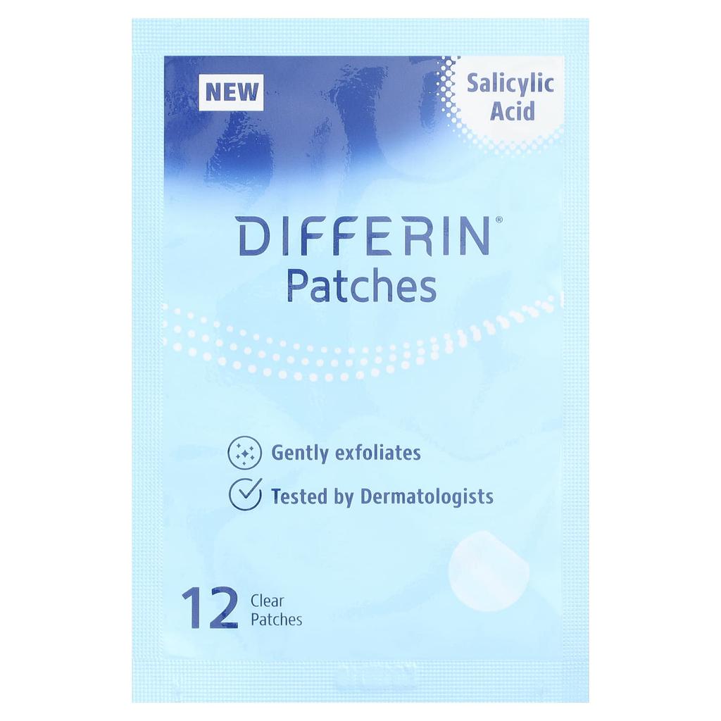 Differin Power Patches, Acne-Prone Skin Patches, Ultra Thin, Transparent, 36 Patches