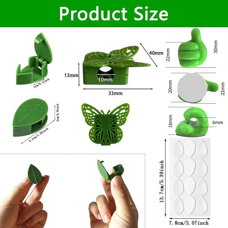 10-30pcs Plant Climbing Wall Fixture Clips Invisible Plant Clips Self-Adhesive Hook Vine Traction Plant Clips Home Garden Decor