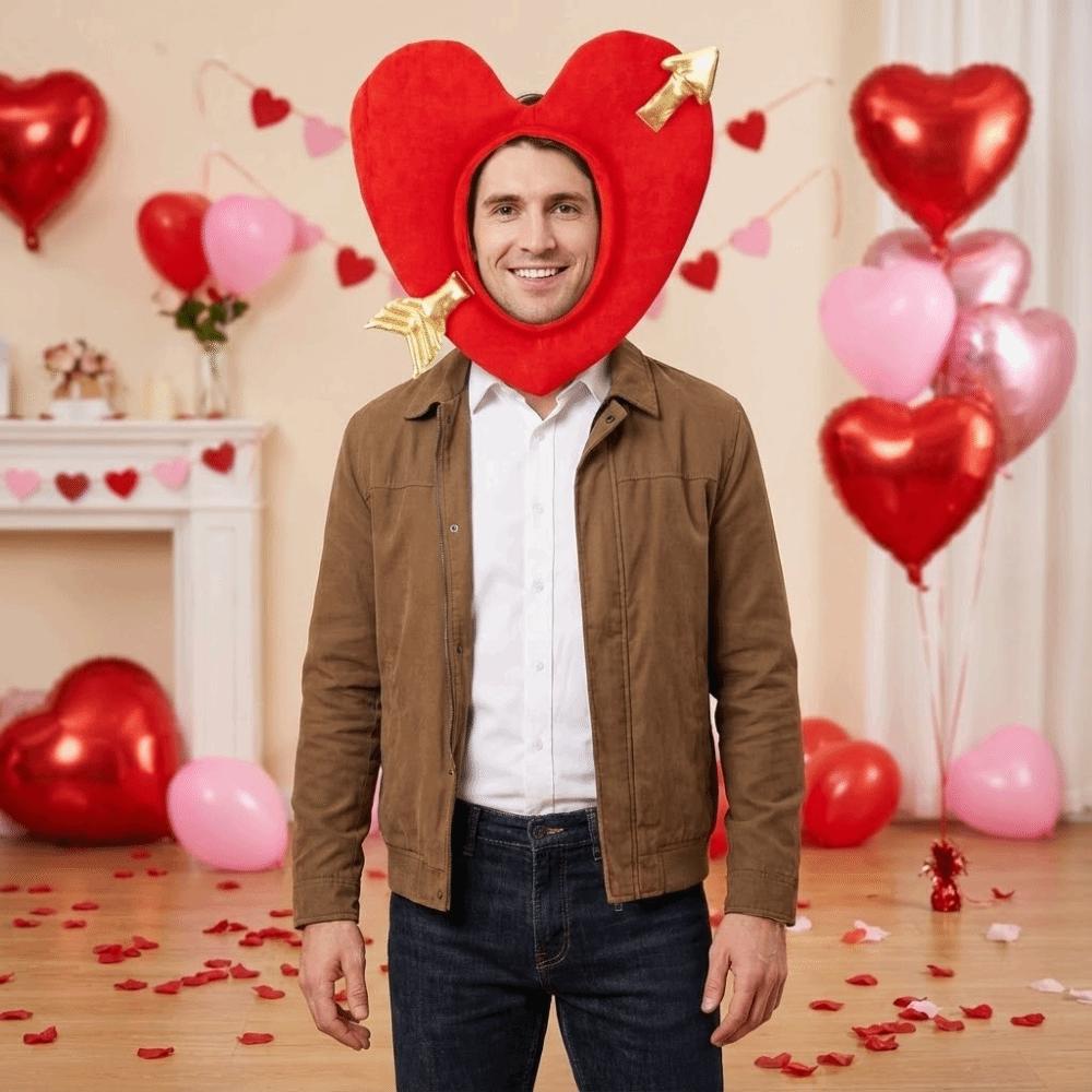 Red Cupid's Arrow Hat Warm Pullover Hat Kids Toys Gifts Heart Shaped Hat  Masquerade Party