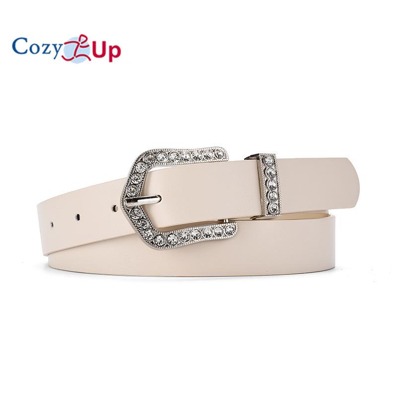 Elegant Rhinestone Inlaid Pin Buckle Belt Windbreaker Down Jacket Simple Decorative Belt Women