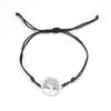 Adjustable Red Cord Bracelet With Hollow Tree Of Life Round Pendant Versatile Metal Chain Jewelry For Women And Men