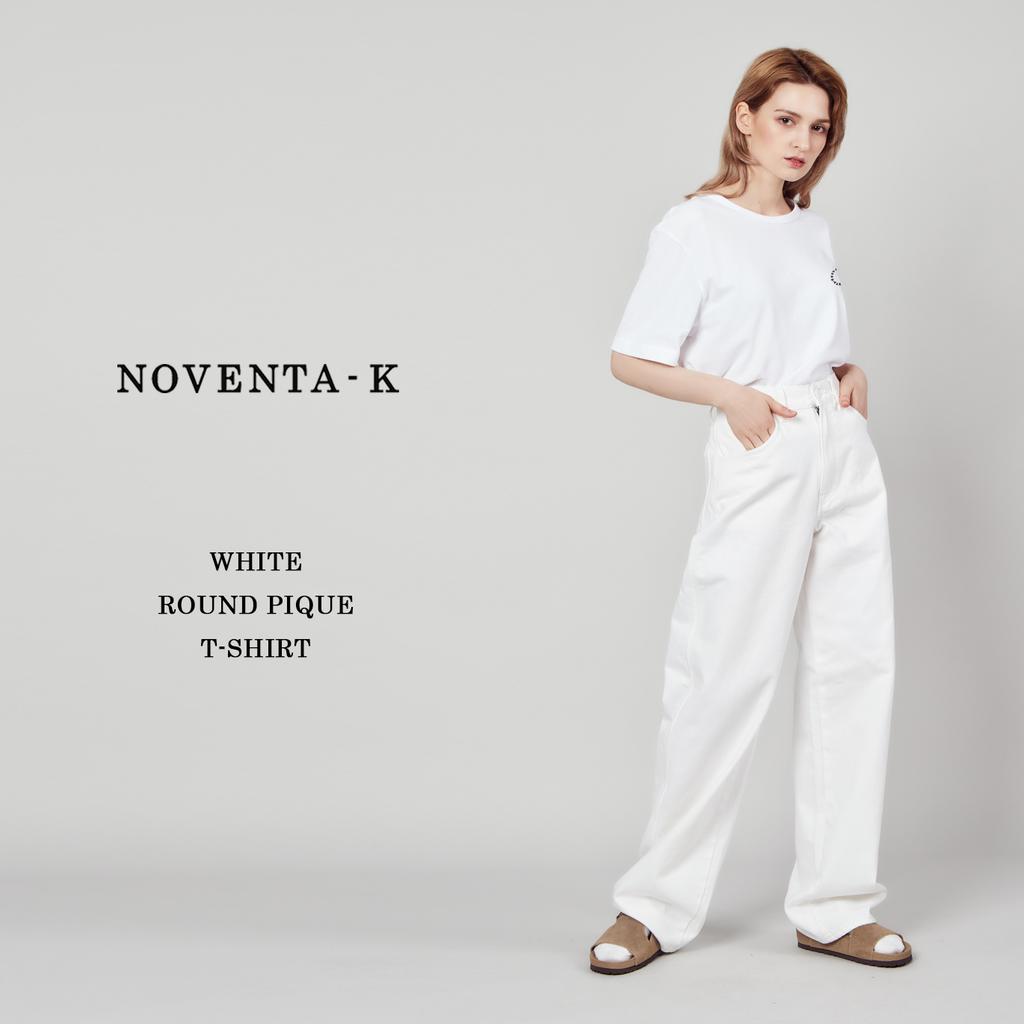 NOVENTA-K Round Pique Short Sleeve T-Shirt White
