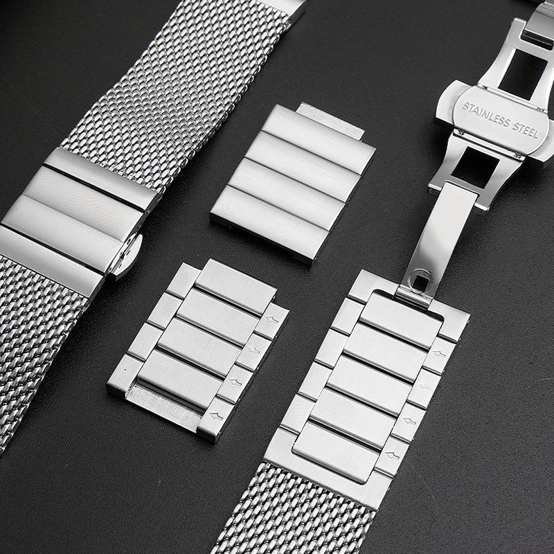 Per Swatch IRONY YAS112 /YGS749 Orologio da Uomo con Cinturino a Maglia Intrecciata in Acciaio Inossidabile Catena Cinturino in Metallo Serie YIS YVS 17mm 19mm 20mm 21mm