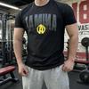 Muscle Men Bodybuilding Training Pure Cotton Loose round Neck Short Sleeve