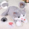 New Soft Simulation Cat Voiced Fluffy Realistic Cat Cute Cartoon With Bib Simulated Kitten Model