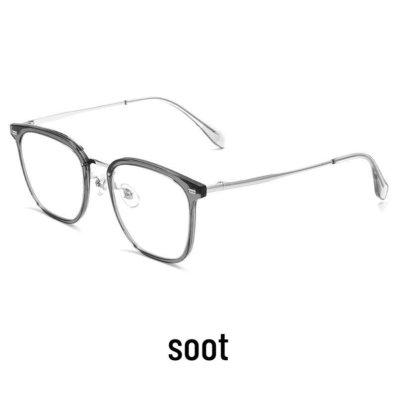 Danyang Fashion Tea-Colored Women's Large Face Myopia Pure Titanium Eyeglass Frame F15838L