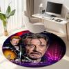 French legendary rock singer and actor Johnny Hallyday Round Carpet Soft Home Decoration Corridor Table and Chair Anti slip Outdoor Floor Mat rug H1