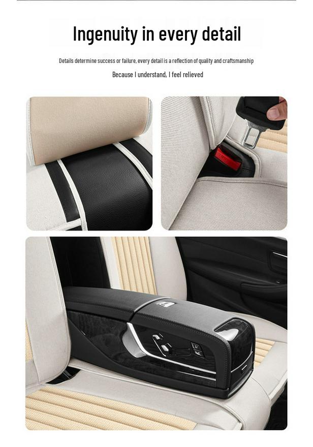 Nappa Leather Breathable Seat Cover: Universal Full Coverage for Five-Seater