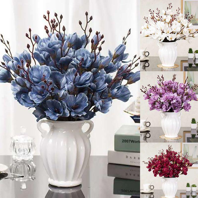 Beautifully Crafted Faux Magnolia Silk Floral Bouquet For Home And Party Decor