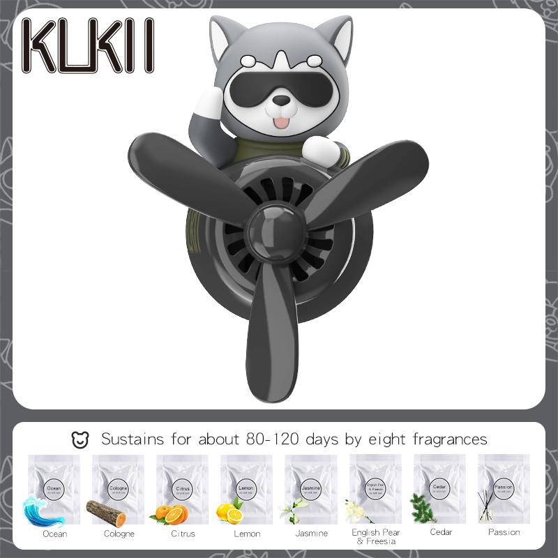 Rotating Propeller Pilot Dog Car Air Fresheners Perfume Auto Vent Clip Fragrance Diffuser Aroma Dispenser Plane Ornament Fan Fun