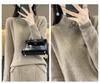 Women's 100% Wool Retro Stand Collar Sweater with Frog Buttons, Solid Color Knit, Autumn/Winter 2025 Collection