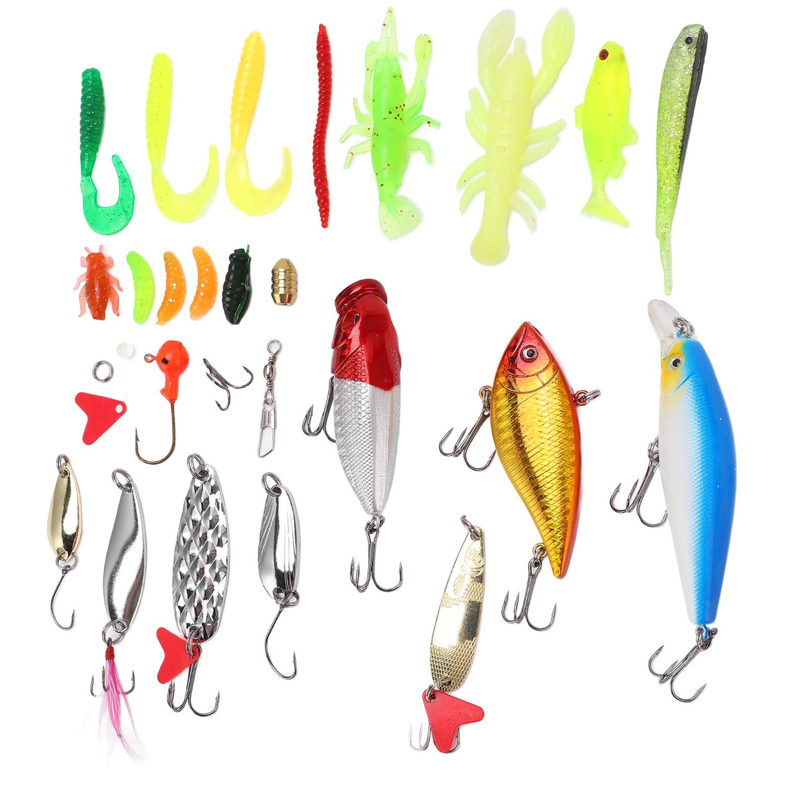 Fishing Tackle Set Soft and Hard Lure Baits Tackle Kit Minnow Popper Crank Frogs Lure Hooks for Bass Trout Fishing