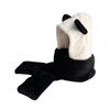 Cute Panda Lei Feng Hat Women's Season Warm Versatile Student Plush Ear Protection Hat Scarf Integrated Three-piece Set