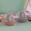 Glass Bunny Candy Dish Easter Bunny Candy Bowl with Lid Snack Serving Dish for Party