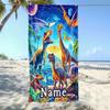 Custom Dinosaur Beach Towel Personalized Name Jurassic Microfiber Bath Towels Soft Quick Dry Swimming Pool Lounger All Season