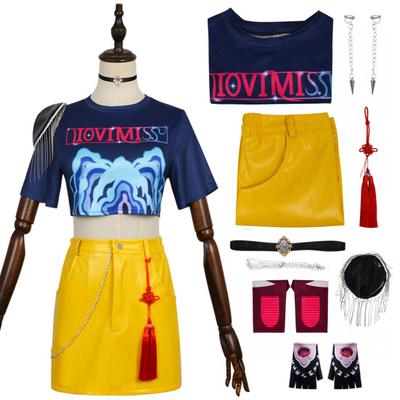 Anime İblis Avcıları Kostüm Seti Rumi'den İlham Alınmış Cosplay Kıyafeti Kore Tarzı Giydirme Üniforması Kızlar için Cadılar Bayramı Çizgi Roman Partisi