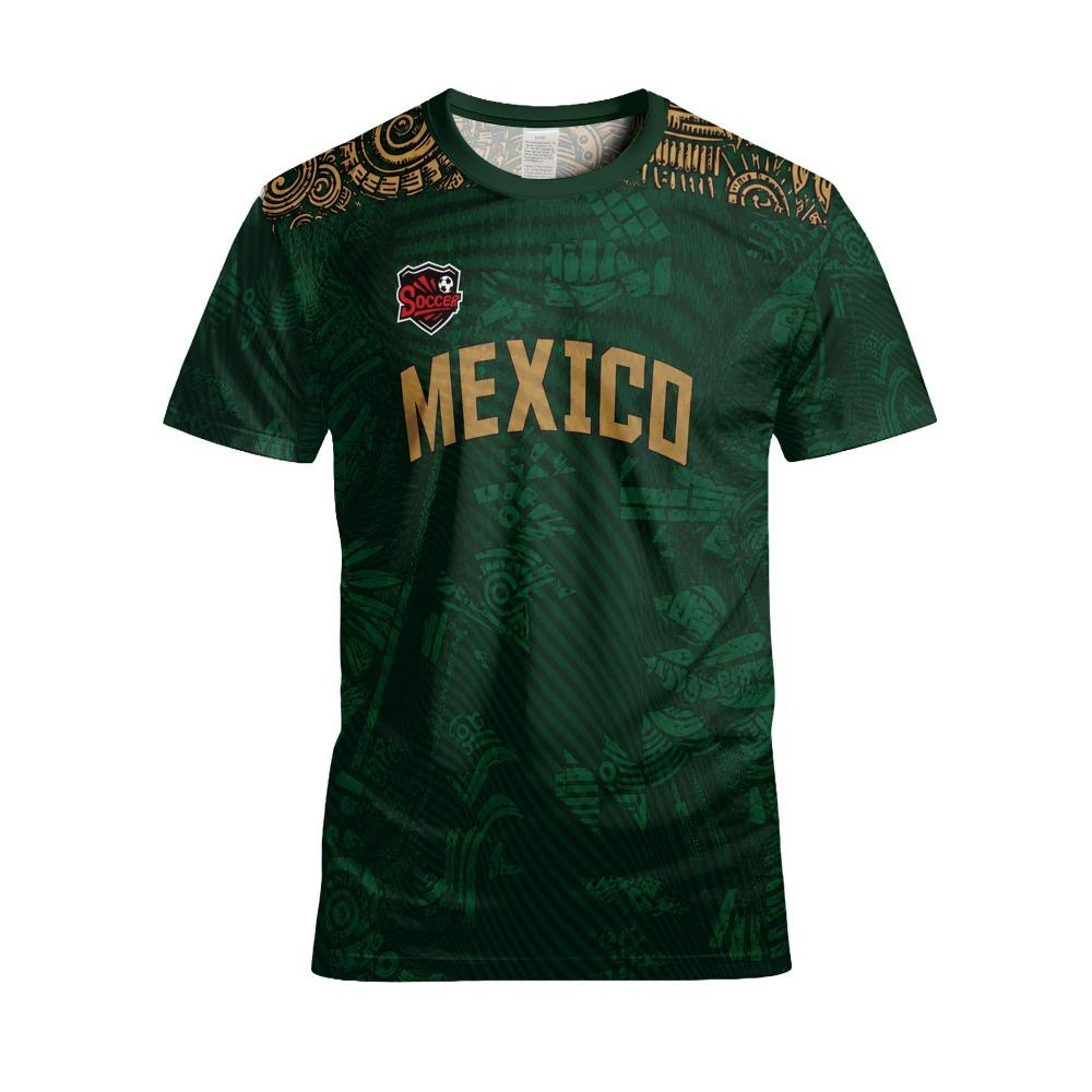 Men's Mexico Football Soccer with A Crew Neck Training Uniform Sports Jerseys Breathable Quick-dry T-shirt Family Kids Tees