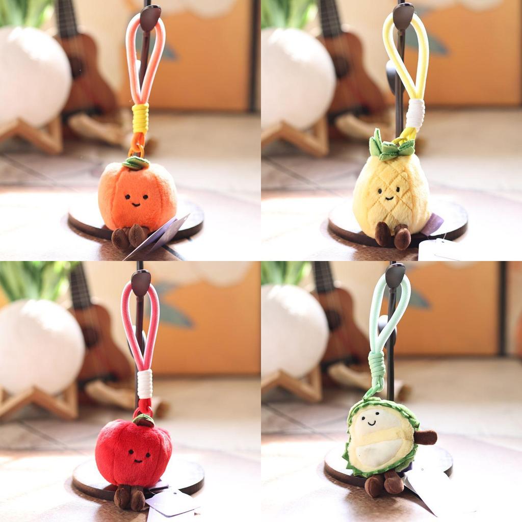Cute Fruit Plush Keychain With Soft Pp Cotton Filling For Bag Decoration And Gifts
