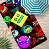 G-Geometry Dash Robtop Games Handtuch Polyester Strandtuch Schnelltrocknend Sandfrei Badetuch Für Sommer Pool Reise Urlaub