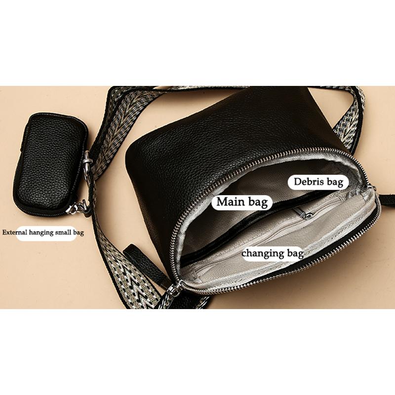 Authentic Cowhide Girl Saddle Bag Soft Leather High Quality Women's Shoulder  Fashionable And Trendy Female Handbag