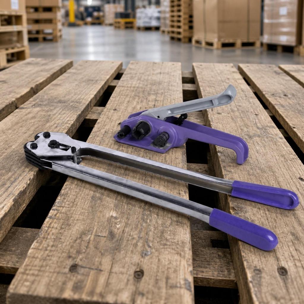 2 Pieces Manual Strapping Tool Kit Long-Handled for Factories, Packers