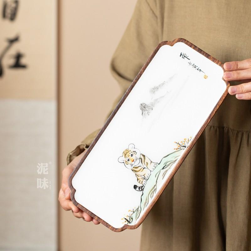 

Антикварный лакированный смоляной массив дерева поднос для сухого заваривания чая домашний минималистский чайный столик поднос ручной работы аксессуары для чайной церемонии