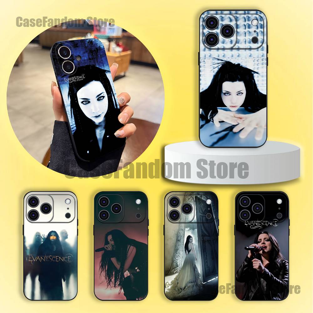E-Evanescence Fallen A-Amy Lee Wear-resistant Phone Case For iPhone 17,16,15,14,13,12,11,Pro,Max,Plus Black Soft Cover