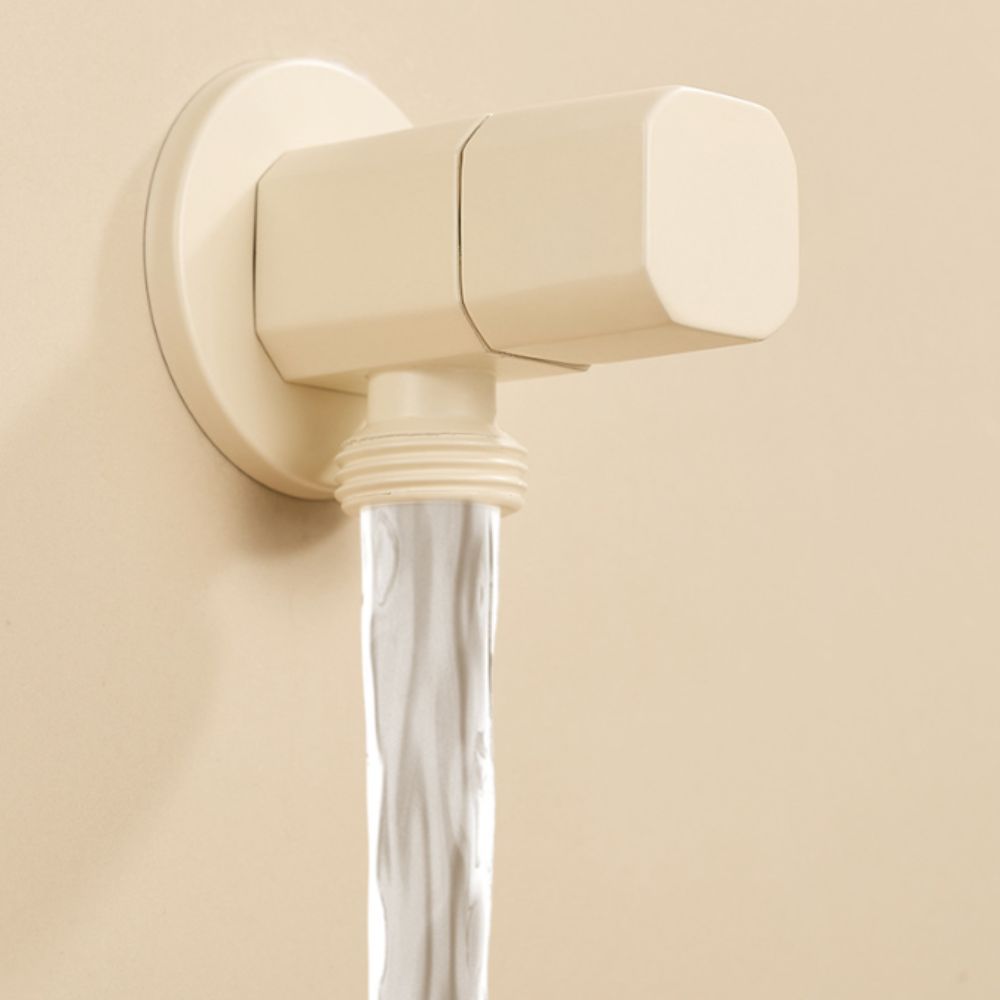 

Solid Brass Triangle Valve Copper Material Cream White Water Stop Valve G1/2 Thread Quick Opening Switch Valve Washing Machine White