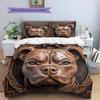 Vintage Pitbull Pattern Bedding Home Decoration Birthday Gift (1 * duvet cover + 2 * pillowcase, without core)