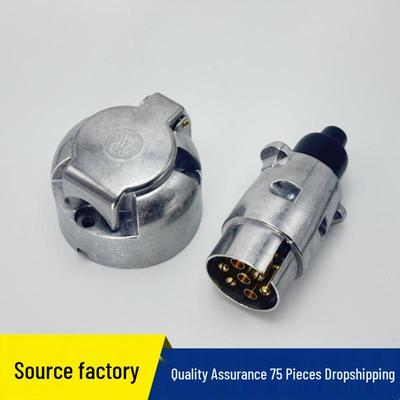 Conjunto de Plug e Soquete de Reboque de Alumínio de 7 Pinos, Acessórios Europeus 12V