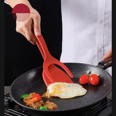2-in-1-Flip-Zange mit Nylongriff, Eierspatel, Zange, Steakspatel, Zange, Klemme, Pfannkuchen, gebratene Wender, Küchenzubehör