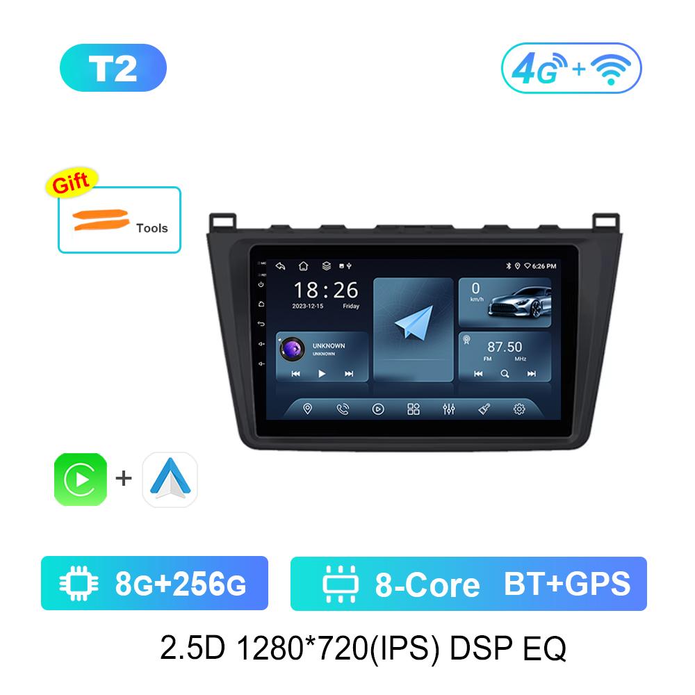 GPS Navigation Android Car Radio Multimedia Video Player for Mazda 6 GH 2007 - 2012 Bluetooth DSP Stereo HD Touch Screen 4G WiFi