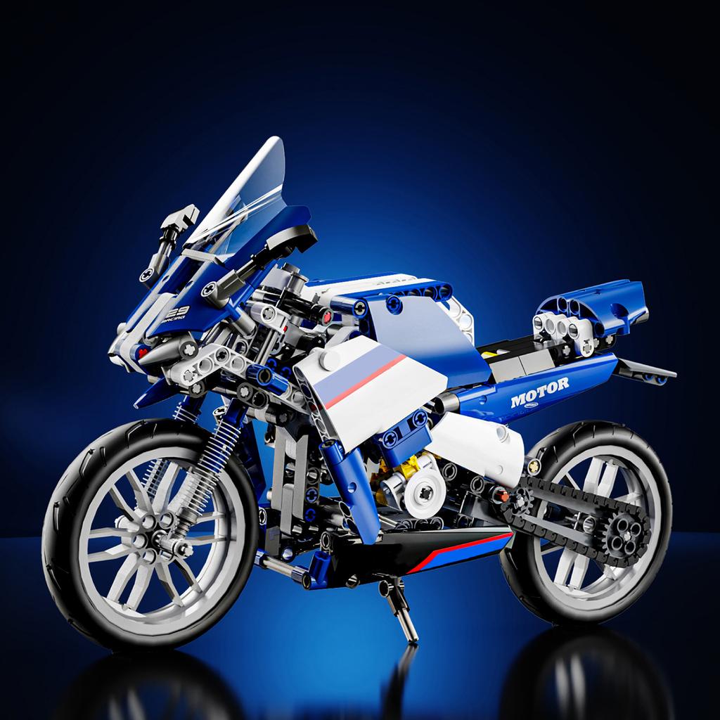 446PCS Motorcycle Construction Bricks Toy Kit Speed City Assembly Puzzle Model Blocks Education Desktop Decor Gifts
