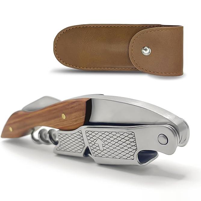 Professional Waiter's Corkscrew Wine Opener with Foil Cutter - Manual Wine Key for Bartenders, Servers  Home Use Engraving of the Recipient's Name